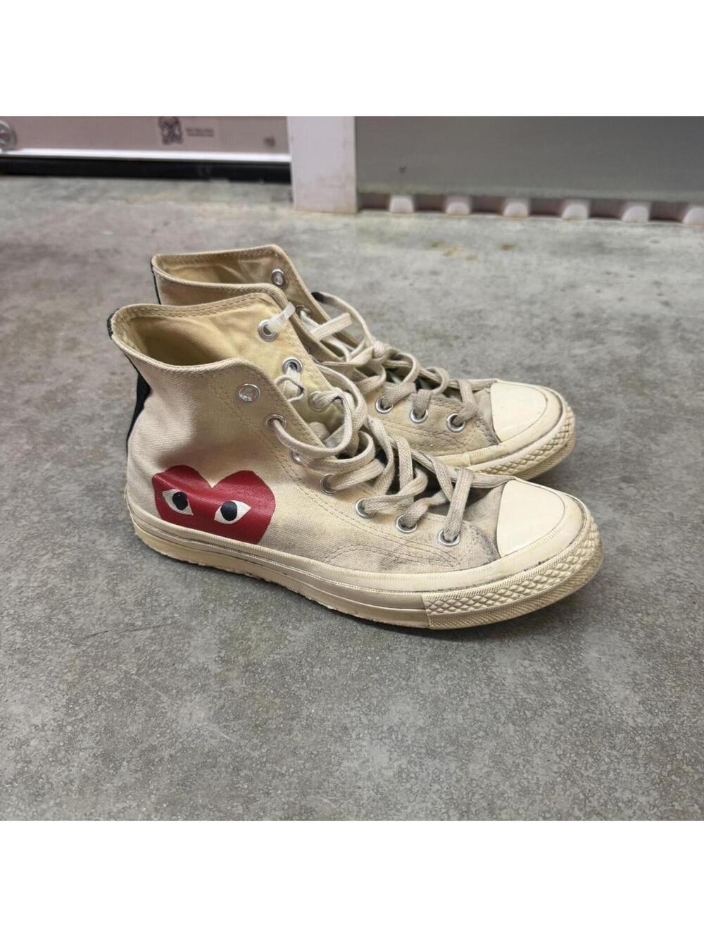 converse chuck taylor 70 comme des garcon play white hi top shoes size 6 MENS - Picture 2 of 7